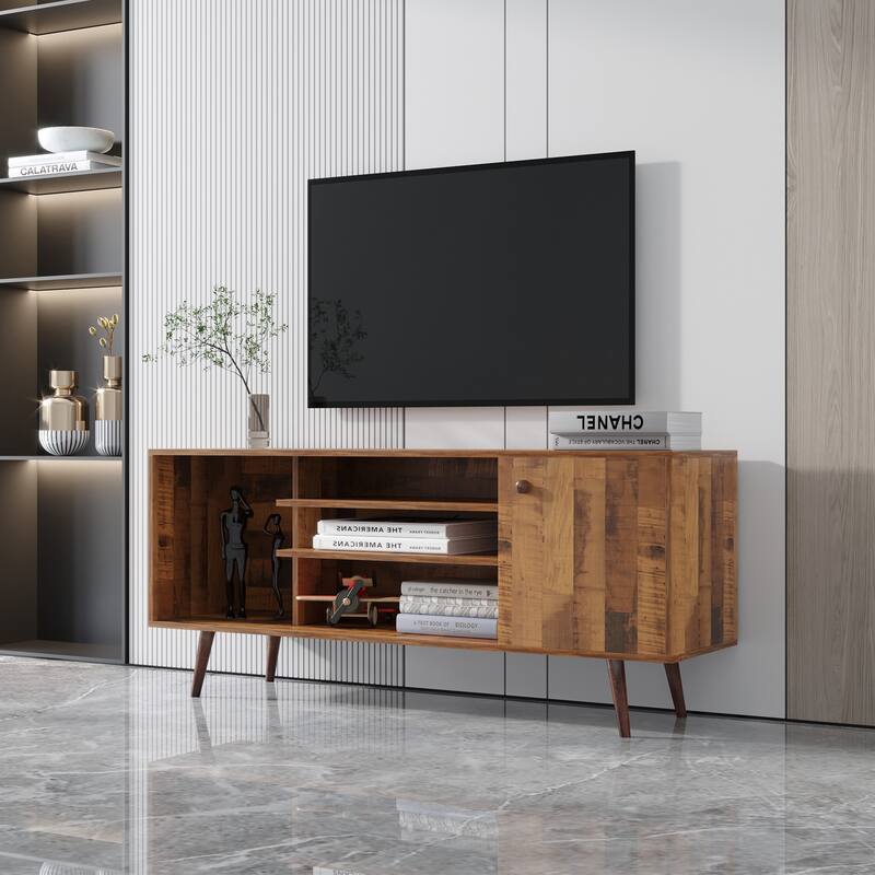 Modern 53" TV Stand with 1 Storage and 2 Shelves Entertainment